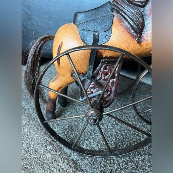 Rare Vintage Victorian 17” x15” Wood & Cast iron Horse Children’s Toy - Picture 8 of 11